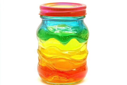 Colorful layered liquid sensory jar