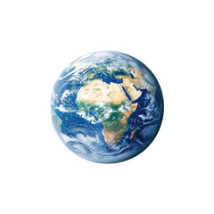Fototapeta premium Earth planet with a global map of the Middle East and Africa, isolated on a white background