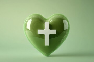 Obraz premium Creative graphic layout representing environmental awareness with green heart symbol