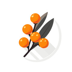 Sea Buckthorn Icon | Clear & Stylish Flat Design.
