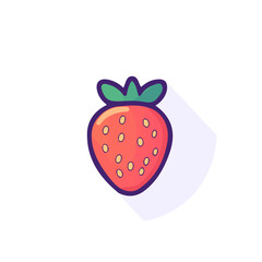 Strawberry Icon – Simple Vector Illustration of a Fresh, Ripe Strawberry
