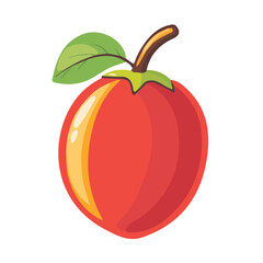 Tamarillo Icon – Vector Illustration of a Vibrant, Tropical Fruit

