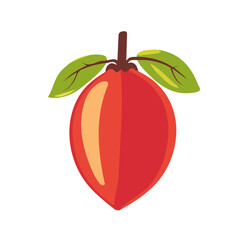 Tamarillo Icon – Vector Illustration of a Vibrant, Tropical Fruit

