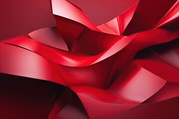 Bold Red Gradient Background with Twisting Geometric Elements for Dynamic Design