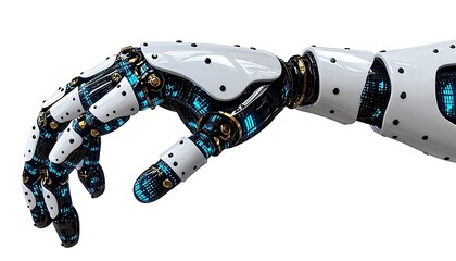 Robotic Hand Gesturing for White Background.