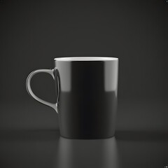 black coffee cup on black background 