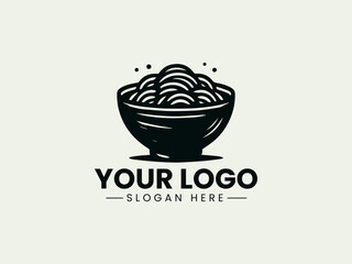 Noodle Bowl Vector Logo Illustration, Ramen Bowl Illustration Logo