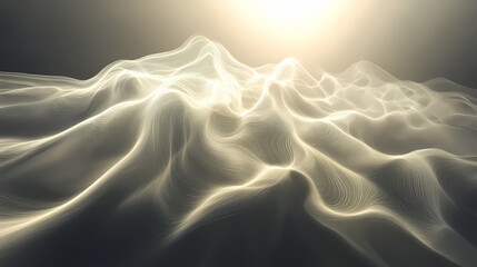 A fluid, wavy mass of light pulses and undulates, evoking a sense of fluid motion and ethereal power , ethereal. Iridescent Pulse. Illustration