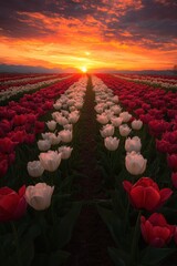 Fototapeta premium Beautiful tulip flower in Spring.