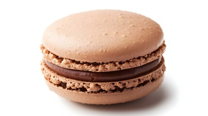 one macaroon cookie isolated on white