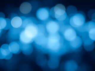 Blue Bokeh Background Abstract Lights, Soft Focus, Festive, Artistic, Decorative, Backdrop, Blurred Effect, Wallpaper.