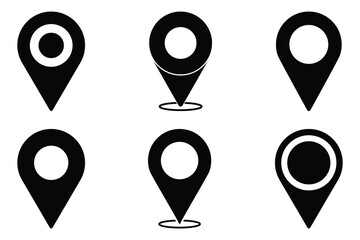 Location or map pin icon set. vector illustration