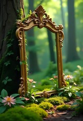 wooden frame with flowers