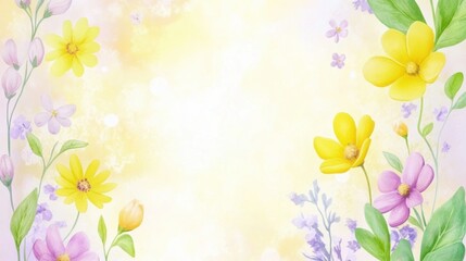 Obraz premium Beautiful background template made of Spring flowers.