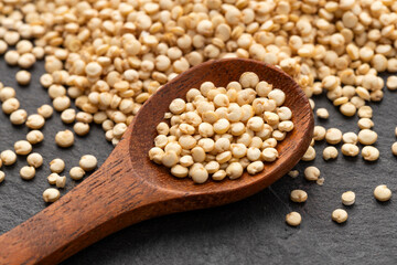 Chenopodium quinoa - Quinoa seeds in the spoon