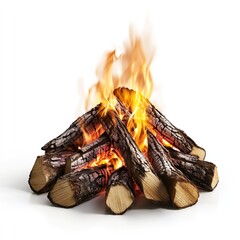 Warm, crackling campfire scene with glowing embers and flames. Perfect for cozy nights.