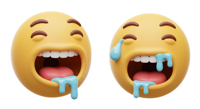 Funny face emoji expressions with bulging eyes on a transparent background - Powered by Adobe