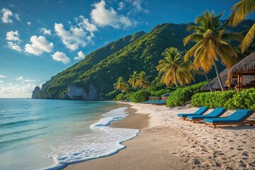 Naklejka premium Picturesque Beach Paradise for the Ultimate Vacation Experience