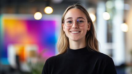 Obraz premium A confident young businesswoman in a creative office setting
