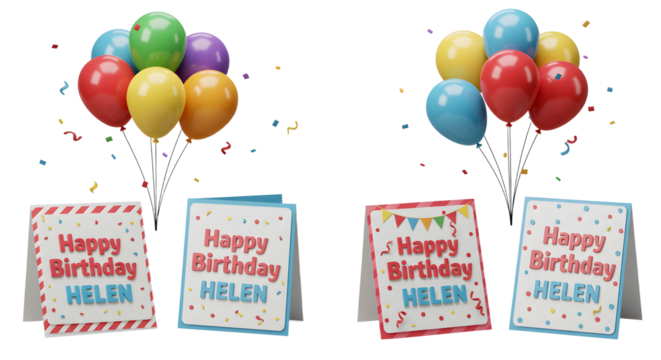 Cheerful Birthday Celebration with Balloons and Cards for a Personalized Occasion