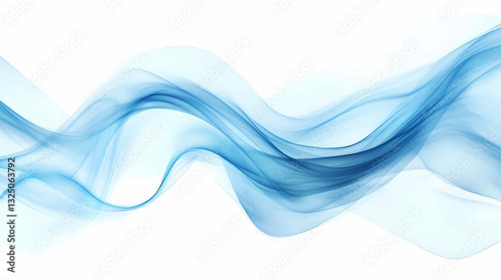 Wall mural soft blue waves blending into a calming abstract pattern, gentle, peaceful. hyperspectral waves. ill