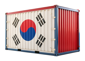 3d render of a wooden box with a red flag