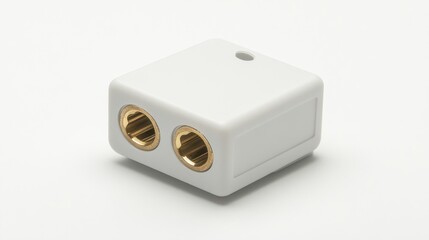 A quick-connect electrical terminal for AC wiring applications, white background