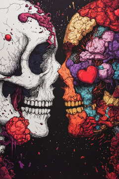 Coeurs bris&eacute;s deux amants d&eacute;chirent leur amour passionn&eacute; et douloureux