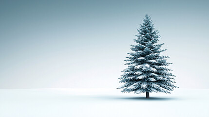 Obraz premium Evergreen Christmas Tree in a Snowy Landscape Holiday Season Celebration Symbolic Image Design