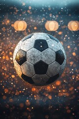 Fototapeta premium People playing soccer game in field.