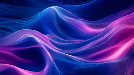 Obraz premium A high-resolution, minimalist abstract background featuring fluid waves of vibrant colors in shades of blue and purple. Hyperspectral Waves. Illustration