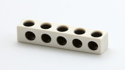 A terminal block with multiple input ports for wiring applications, white background