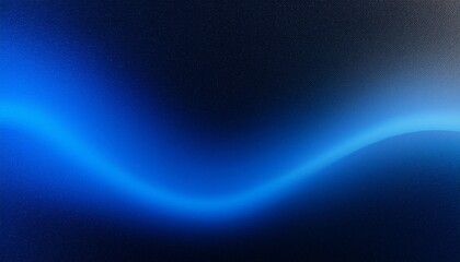 Blue light leaks and gradient over an abstract grainy background. Grainy colorful warm blue light leaks on a black background with a dust texture. Blue wavy abstract background for presentation