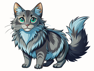 vector of  Illustration of Nebelung Cat on White Background