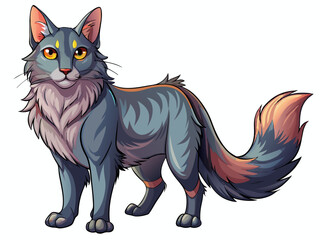 vector of  Illustration of Nebelung Cat on White Background