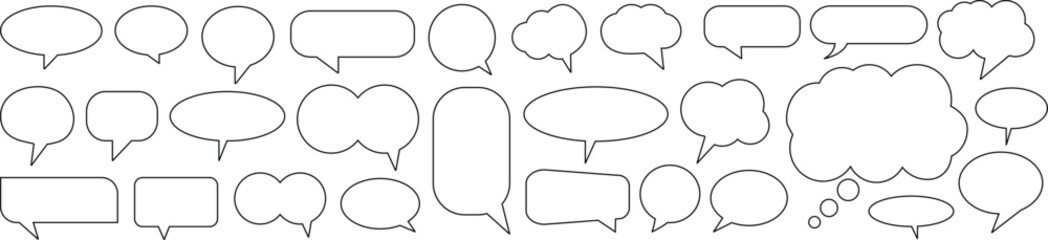 Speech Bubble set. Talk bubble. comic dialog clouds. Cloud speech bubbles collection. Speech balloon or chat bubble line art icon for apps and websites. Vector