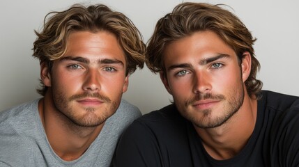 Obraz premium Look Alike Day celebration: twin similarity, famous mimic, identical traits, doppelganger fun, mirror reflection, celebrity impersonator, matching look, resemblance appreciation, annual observance.