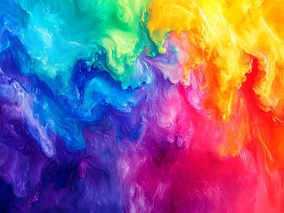 Fototapeta premium Colorful liquid art flowing, blending vibrant hues