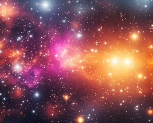 Fototapeta premium Colorful nebula explosion in deep space, universe backdrop