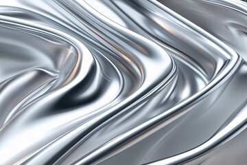 Fototapeta premium Futuristic Sleek Silver Design with Polished Metallic Shine and Smooth Gradient Flow