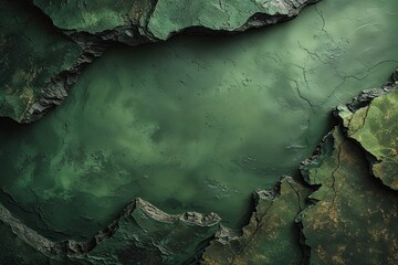 Textured Rugged Green Background with Dark Edges for Earthy Artwork