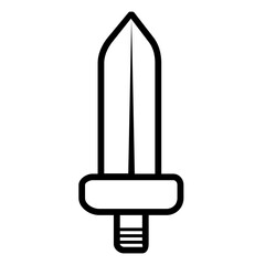 Sword Icon: Medieval Blade Weapon for Combat and Fantasy Games