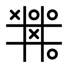 Tic Tac Toe Icon: Classic X and O Grid Game Symbol for Fun and Strategy
