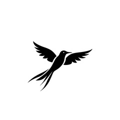 Obraz premium Elegant Minimalist Logo Design Merging a Bird Silhouette with a Leaf Shape to Evoke Freedom and Growth Aesthetically