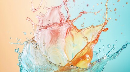 Naklejka premium Dynamic splash of colorful liquid in motion