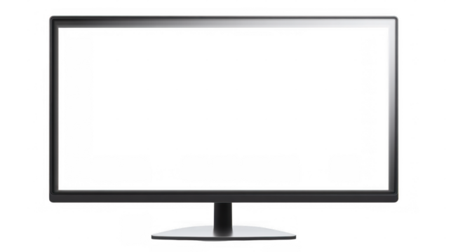 Modern computer monitor with a sleek design and transparent background ready for digital displays or graphic overlays in professional settings