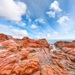 Exciting  view of Red Rocks (is Scoglius Arrubius) on Cea beach.