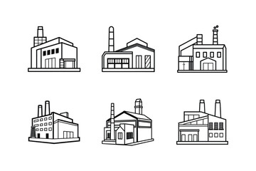 Fototapeta premium industrial building line art vector illustration