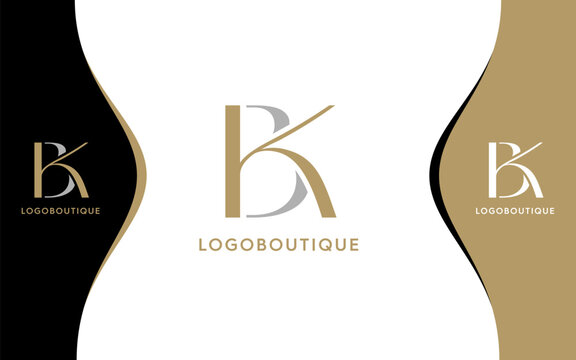 Letter BK modern monogram logo