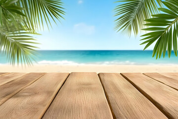 Beach Wooden Deck Summer Background Illustration